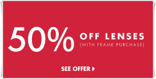 50% off eyeglass lenses with frame purchase